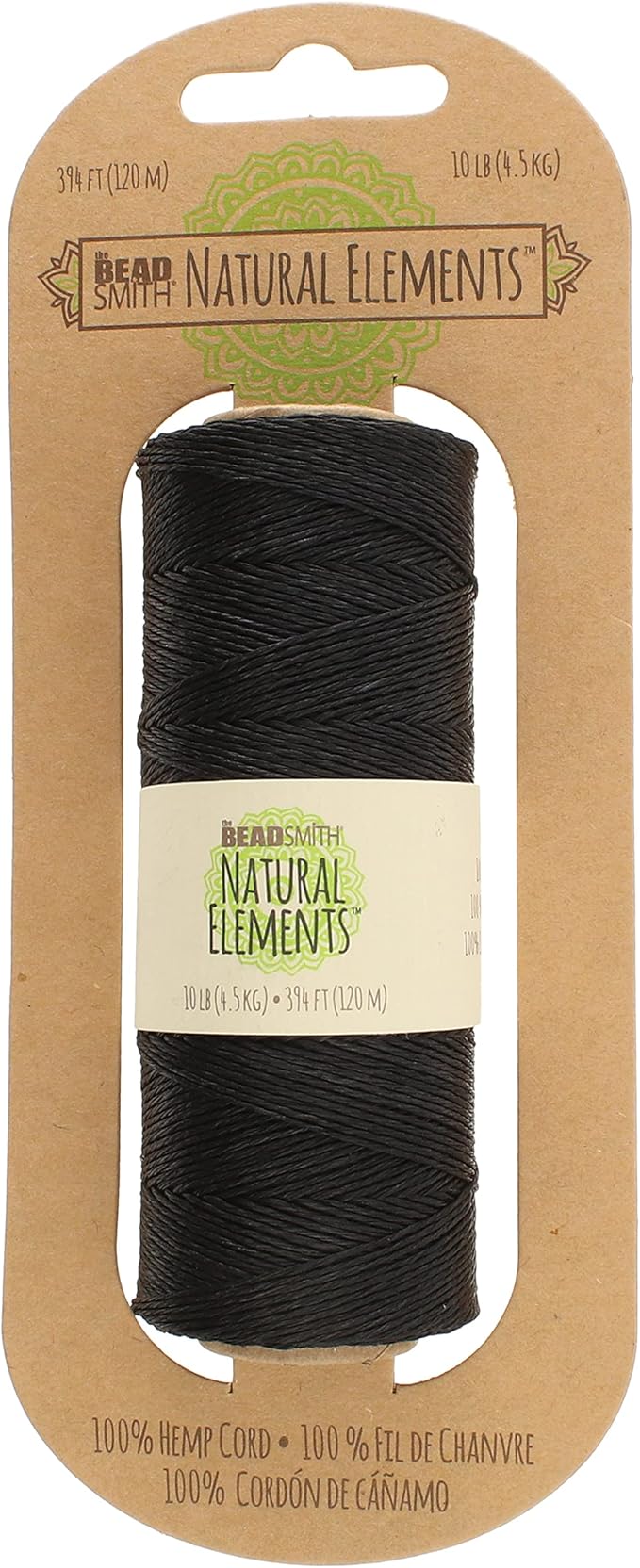 The Beadsmith 100% Hemp Cord – Black Color – 1mm, 394 Foot Spool, 10LB Test Strength – Twine for Jewelry Making, Macrame, Paper Crafts, Gardening, Scrapbooking, Home Décor, DIY String Art & More