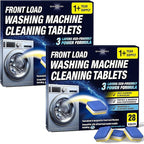 Washing Machine Cleaner Tablets 56 Pack for HE Front Loader - Eco Friendly Washer Machine Cleaning Tablets - 3 Layers Septic Safe Wash Machine Full Deodorizer Descaler Protector - 2 Plus Year Supply