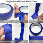 Premium Painters Tape, 10 Rolls Blue Tape Painters Masking Tape for Multi-Purpose, 601yds=10*0.94inch*60.1yds, Craft Adhesive Paint Tape for Walls, DIY Crafts Arts, Labeling, Decoration, Easy Removal
