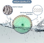 Amazon Brand | Pack of 4 | Ring King Stainless Steel-Wrapped Sponge Scrubbers | Heavy Duty Scouring Pads - Individually Wrapped for Dishes Pots, Pans, and Ovens