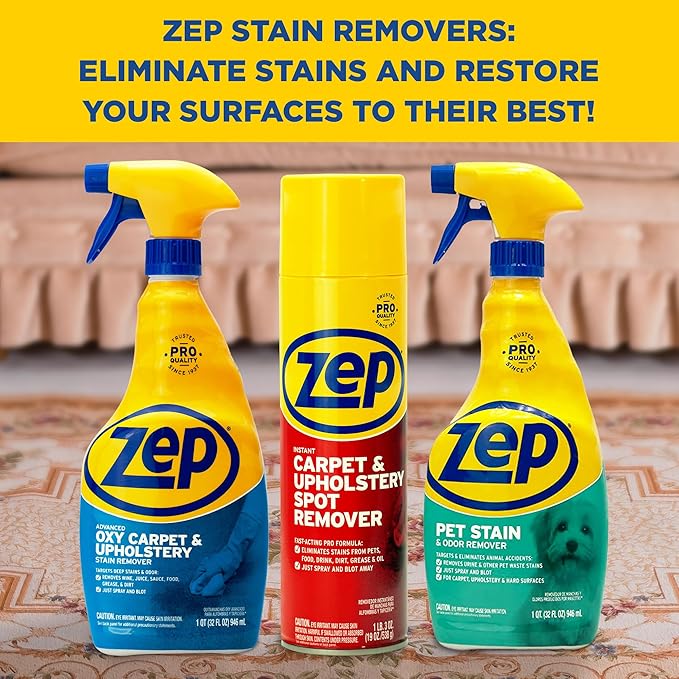 Zep Instant Carpet and Upholstery Spot Remover 19 ounce (Case of 12) ZUSPOT19 - No Scrubbing!