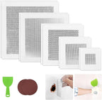 Drywall Repair Kit, 2/4/6/8/10Inch Drywall Patch Kit Self Adhesive Aluminum Plasterboard Wall Patches Quick Fix Plaster Wall with Scraper for Plaster Roof Drywall Crack Repair (13Pcs Kit)