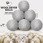 Kenning 26 Pieces Wool Dryer Balls Set, 24 Reusable Dryer Balls with 2 Muslin Bags Fabric Softener for Clothes Laundry Anti Wrinkle Anti Static Saving Energy and Time(Gray)