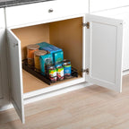 HOLDN’ STORAGE Pull Out Cabinet Organizer, Heavy Duty Caddy w/Lifetime Limited Warranty -11”W x 21”D - Requires At Least 12-1/4” Cabinet Opening, Steel Metal Cabinet Drawers Slide Out, Black