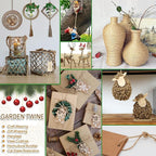 656 Feet 3Ply Jute Twine String, 2mm Natural Brown Thick Twine Rope for Crafts, Gardening, Tomato, Climbing Plant, Tie Floristry, Gift Wrapping Packing, Christmas, Wedding Decor