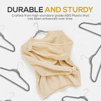 Techzoo Premium Velvet Hangers 50 Pack Ultra Thin Non Slip Adult Felt Space Saving Slim Suit Hanger for Closet Heavy Duty Coat Pants Jackets Dress Hangers 360° Swivel Hook Hold Upto 10 lbs Gray