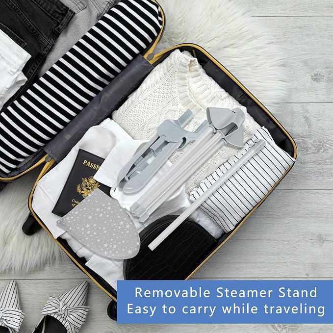 Garment Steamer Rack & Garment Ironing Glove for Clothes,Adjustable Steamer Stand for Clothes,Adjustable Garment Hanger Standing,Foldable Iron stand with Ironing Glove for Steaming Clothes(32-63 Inch)