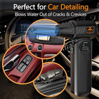 Compressed Air Duster 150000 RPM, Cordless Electric Air Blower with LED Light, 8000mAh Battery and Multi Nozzles for Computer, Keyboard, Car Interior & Electronics Cleaning (Black)