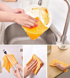 KitchLife Microfiber Cleaning Cloth Roll, 100 Pack - Tear-Away Microfiber Paper Towels, Lint-Free, Reusable, Washable for Kitchen, Car, Dishes, and Sensitive Surfaces (Tangerine Yellow)