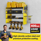 Power Tool Organizer Wall Mount with 4-Drill Holders-400Lbs Load Heavy Duty Metal 4-Layers Garage Storage and Organization Adjustable Battery Tools Rack Utility Racks Gifts for Men
