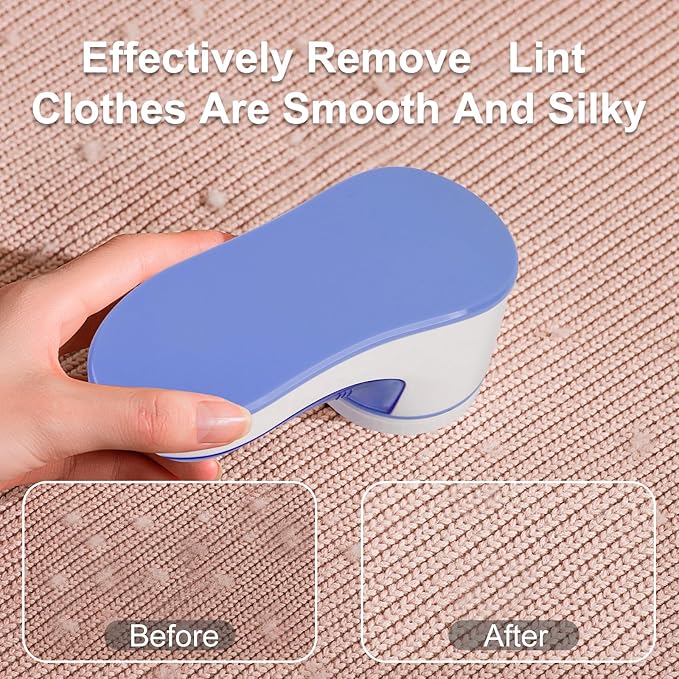Fabric Shaver, Lint Remover for Clothes, 6 Leaf Blades, Rechargeable Clothes Shaver Pill Remover, Electric Sweater Defuzzer, Sweater Shavers to Remove Pilling, Couch, Fuzz, Furniture