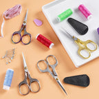 Professional Embroidery Scissors 5 Inch - Surgical-Grade Stainless Steel Blades & Engraved Handles with Leather Sheath for Precision Sewing, Crafting