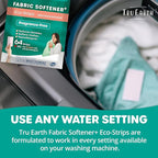 Tru Earth Fabric Softener Strips for Washing Machine, Alternative to Fabric Softener Liquid and Pods, Unscented Fragrance Free, Up to 128 Loads Per 64-Count