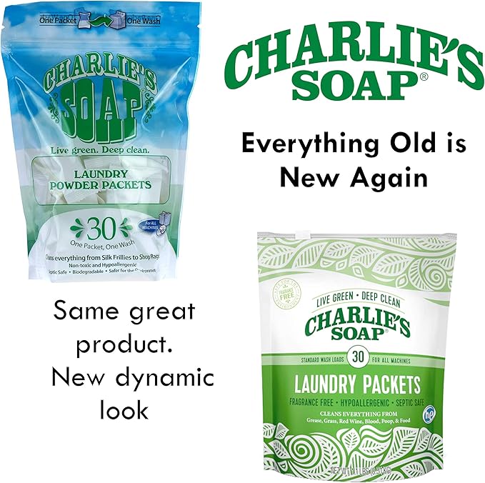 Charlie’s Soap Laundry Powder (100 Loads, 3 Pack) Hypoallergenic Deep Cleaning Washing Powder Detergent – Eco-Friendly, Safe, and Effective