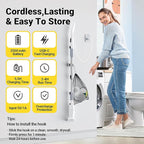 Electric Spin Scrubber, Cordless Cleaning Brush Shower Scrubber Up to 550 RPM with 9 Replaceable Brush Heads, Bathroom Scrubber Adjustable Extension Handle for Cleaning Bathroom Kitchen(Grey)