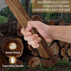 15.7" Hatchet, Camping Hatchet, Hand-Forged Axe with Sheath for Wood Chopping, Splitting, and Carving, Bushcraft Axe with Beech Handle for Outdoor Survival and Garden Work