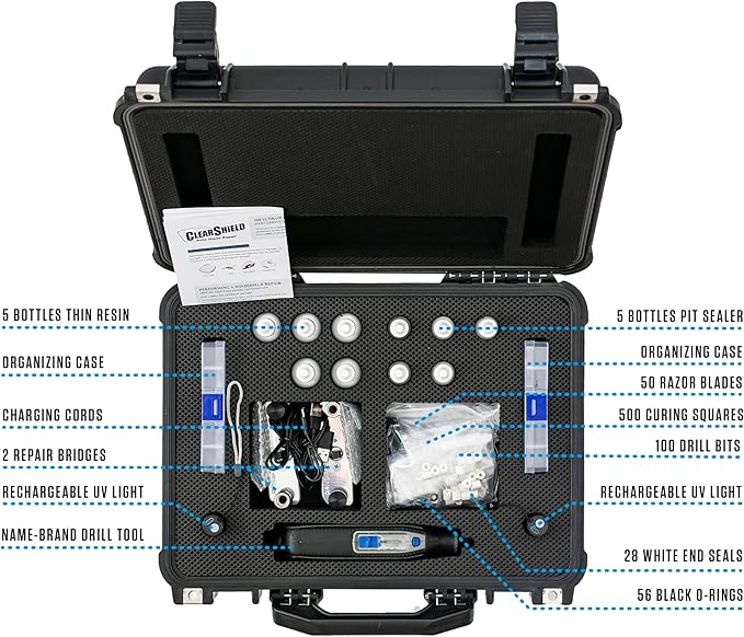 Clearshield Windshield Repair Kit - Window Rock Chip Repair Kit - Cracked Windshield Repair Kit - Auto Glass Repair Kit for 1000+ Repairs