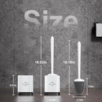 Sellemer Toilet Brush and Holder Set - Flexible Toilet Bowl Brush Head with Silicone Bristles, Compact Size for Storage and Organization, Ventilation Slots Base (1 Pack, Pearl White)