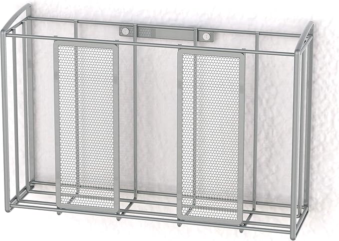 Simple Houseware Over Cabinet Door Organizer, 12.5"Wx3.75"Dx18"H, Mesh Silver