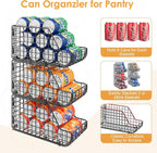 X-cosrack 6Pack Stackable Can Rack Organizer for Kitchen Pantry，Max Can Storage Holder,Durable Can Dispenser & Canned Goods Organizer for Various Ounces of Canned Food Soda Drinks, 2 Pack 3-Tier