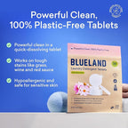 BLUELAND Laundry Essentials Kit, Spring Bloom - Plastic-Free Laundry Detergent Tablets, Oxi Booster, and Reuseable Natural Wool Dryer Balls