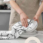 Zeppoli Classic Kitchen Towels - 12 Pack 100% Natural Cotton Kitchen Towel Set, Reusable Wash Cloths, Absorbent Dish Towels, Machine Washable Hand Towels, Kitchen Essentials - 15” by 25” - Gray