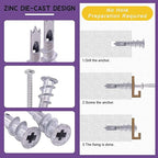Swpeet 106Pcs Toggle Bolt and Wing Nut with Hollow-Door Drywall Toggle Anchors Assortment Kit, Zinc Hollow-Wall Anchor Self-Drilling Drywall Anchors with Phillips Screws - 1/8 Inch, 3/16Inch, 1/4Inch