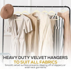 Techzoo 50 Pack New Premium Quality Velvet Hangers Ultra Thin Non Slip Adult Felt Space Saving Hangers for Closet Heavy Duty Coat Pants Jackets Dress Hangers 360° Swivel Hook Hold Upto 10 lbs Ivory