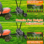 40" Tow Behind Lawn Dethatcher, Pull Behind Rake with 24 Rust-Proof Tines and Heavy Tires, Lawn Tractor Rake with Lift Handle, Black Tow Behind Rakes to Remove Thatch, Leaves from Large Lawn Area