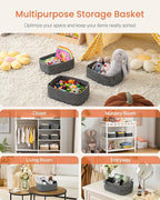 Small Woven Basket, 12 x 8 x 4.5 Inches, Storage Basket for Organizing, Cute Small Rope Shelf Closet Cube Storage Bins Baskets for Shelves, Dog Toy Gift Baskets Empty, 3 Pack Mixed Black