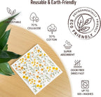 Swedish Dishcloths for Kitchen, 5 Pack Flowers Reusable Paper Towels Washable, Super Absorbent Swedish Dish Cloths, Biodegradable, Non-Scratch, No Odor
