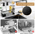 GMISUN Kitchen Soap Dispenser Set, 12 fl oz / 350 ml Dish Soap Dispensers with Sponge Holder, Customized Clear Glass Dish soap Dispenser for Kitchen, Modern Soap Dispensers Set Removable