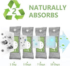 12 Pack Bamboo Air Purifying Bag, Activated Charcoal Bags Odor Absorber, Moisture Absorber, Natural Car Air Freshener, Shoe Deodorizer, Odor Eliminators For Home, Pet, Closet (6x50g, 6x150g)