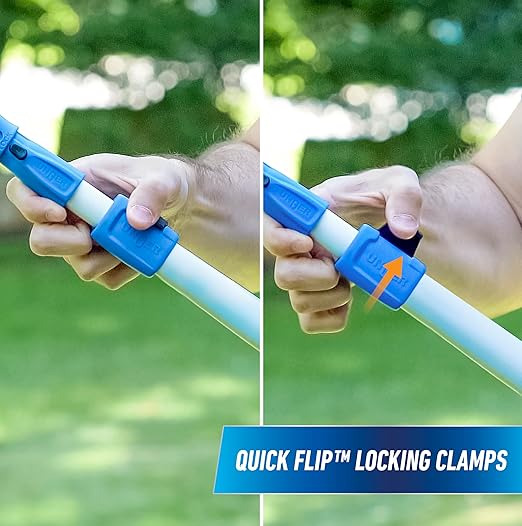 Unger Professional 2-in-1 Squeegee and Scrubber, 14” Window Cleaning Tool and 8’ Connect & Clean Pole, Essential Glass Supplies for Commercial and Residential Use, Microfiber Sleeve