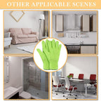Patelai 3 Pairs Microfiber Plant Dusting Gloves Leaf Cleaning Gloves for Indoor Plants, Blinds, Furniture, House (Green Yellow,Water Blue,Pink,Small)
