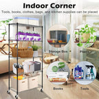 WDT 5 Tier Shelf Shelving Unit with Wheels,Adjustable Metal Shelves for Storage, NSF Wire Shelving Rack,350lbs Loading Capacity Per Shelf Storage Shelves for Kitchen Garage, 36" D x 16" W x 75" H