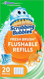 Scrubbing Bubbles Flushable Toilet Bowl Wand Cleaner Refills, Fresh Brush Cleaner Toilet Refill Pads, Removes Limescale & Odors, Citrus Scent, 20 Count (Pack of 1)