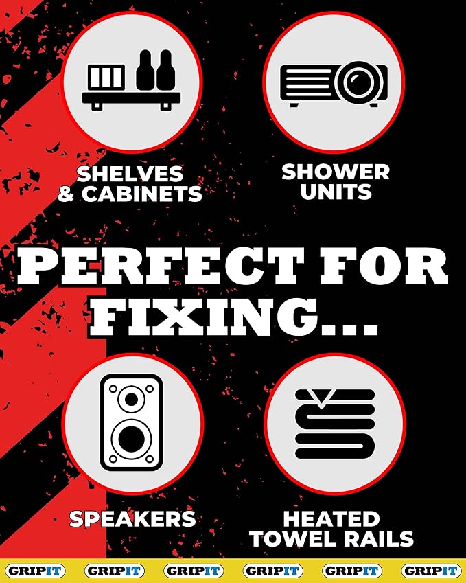 Gripit Red Drywall Anchors (Up to 145Ibs/66kg) | Heavy Duty Drywall Anchors | Wall Anchors and Screws for Drywall | Anchors and Screws Kit | Plaster Wall Anchors | 3/4" Inch Drill Bit | Reusable