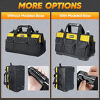 TICONN Heavy Duty Tool Bag with Multi-Pockets, Portable Tool Box Organizer Storage Bag, with Adjustable Shoulder Strap and Ergonomic Handle (Yellow, 16" Molded Base)