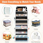 WISELIFE Over The Door Organizer Storage 4 Shelves Large Capacity Hanging Bedroom Storage Solution with 6 Side Pockets for Dorm Bathroom Pantry Nursery and Baby Essentials Holds up to 40 Lbs (Black)