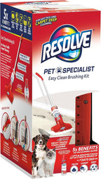 Resolve Pet Specialist Easy Clean Brushing Kit includes High Traffic Foam Carpet Cleaner, Pet Stain and Odor Remover, 22oz