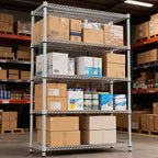 M MZG 5 Tiers Shelf Metal Storage Shelves 3300 lbs Steel Storage Shelving Utility Shelving Unit Steel Organizer Wire Rack for Home,Kitchen,Office,Garage Chrome 17.7" D x 47.2" W x 70.3" H