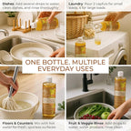 Dr. Jacobs Naturals Orange & Ginger Castile All-in-One Cleaner and Soap - Plant-Based Formula for House Cleaning Floors and Appliances - Gentle on Skin and the Planet - 32 oz, 2 Pack