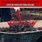 Lasnten 3 Sets Manure Fork with Long Metal Handle Pitch Fork Manure Rake Heavy Duty Muck Rake for Gardening Horse Stall Stable Grass Hay Cleaning Farm Work(Red)