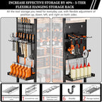 Heavy-duty metal tool organizer,Premium thickened wood panels,tool organizer 5 Layers + 5 Side Hooks Integrated Design Tool Organizers and Storage