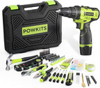 Cordless Drill: 12V Power Drill Set with Lithium Battery, 142Pcs Electric Tools Set with 3/8"Keyless Chuck, Portable Household Basic Tool Kit with Tool Box for Home, Green
