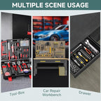 48PCS Magnetic Modular Wrench Organizer with Black, Wrench Holders Organizers with Metric & SAE Label,Wrench Tool Organizers for Tool Drawer Storage