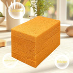 Cellulose Sponges, Large Size 4" x 6" x 1" - Heavy Duty Scrub Kitchen Sponge, Clean Tough Messes Without Scratching Kitchen Cleaning Pads, Pop Up Eco DIY (6 Pack), Yellow