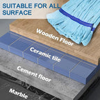 4 Pack - Large Microfiber Tube Mop 400GSM - Heavy Duty Industrial Wet Mop Head Refill,Commercial, Thick Fiber, Replacement Heads, Extra Absorbent