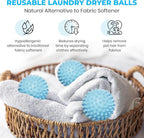 Handy Laundry Reusable Laundry Dryer Balls - A Natural Alternative to Fabric Softener, Reduce Drying Time and Save on Energy, Soft Fluffy Clothes, Fewer Wrinkles, Less Static Cling (Pack of 4)